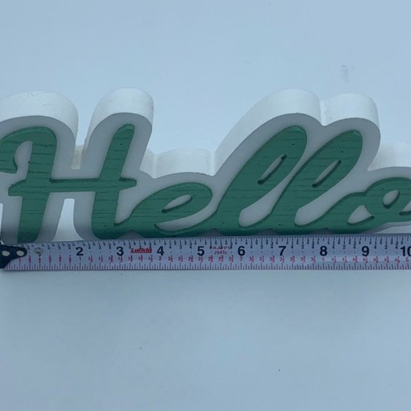 Farmhouse Hello Wood Painted Decor Sign - Picture 5 of 6